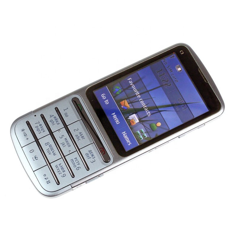 For C3 C3-01 Unlocked Mobile Phones 2.4" WIFI 5MP 3G English Russian Arabic Keyboard